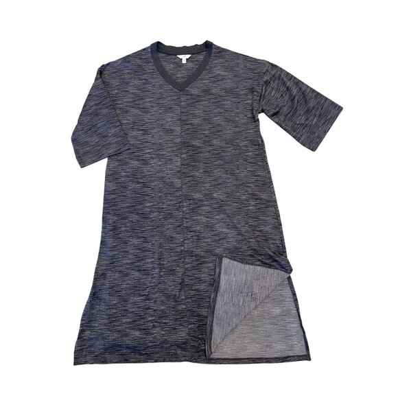 Secret Treasures 3/4 sleeve v-neck gray full length long maxi nightgown pockets - Picture 1 of 6